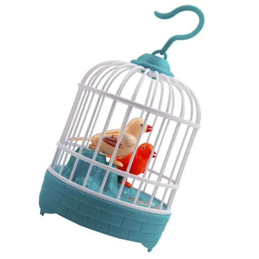 Children's Birdcage Electronic Birds Toy Mama Surprise Guinea Pigs Live Pets Talking Chirping Bird Voice-Activated Induction 2 pcs