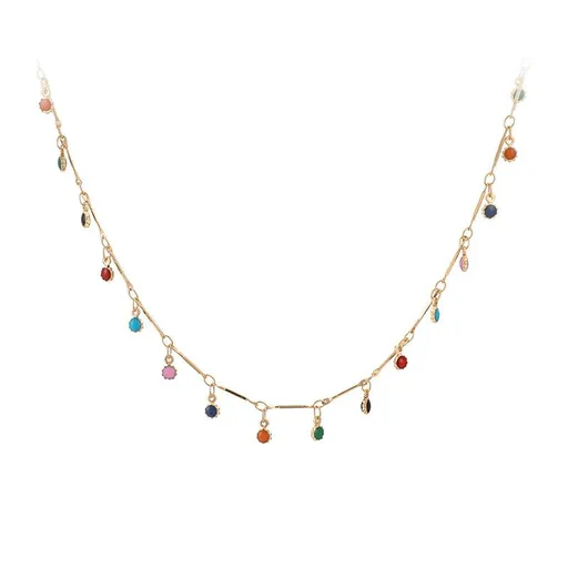 Crystal necklaces are suitable for women,Exquisite and colorful gemstone bead tassel necklaces are handmade jewelry gifts