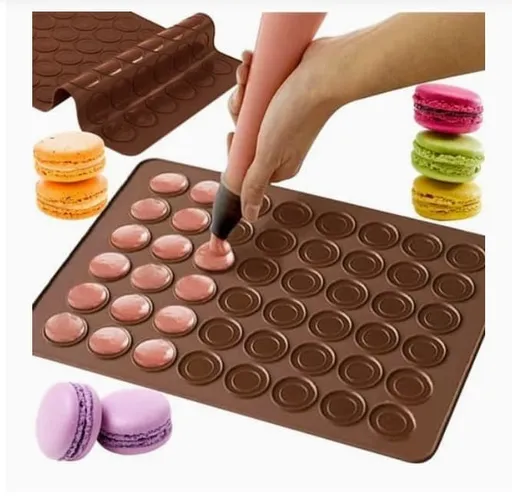 48-Cavity Silicone Macaron Cake Mold, Compatible with Baking Tools, 48 Places