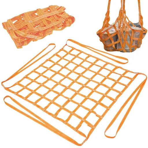 Cargo Net 1x1M Polyester Sling Hoisting Net 300 KG High Load Capacity Wear Resistance Square Mesh Cargo Lifting Nets for Loading and Unloading Cargo