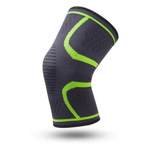 Sports Knee Support Pad Breathable Anti-Slip Compression Knee Sleeve for Running Cycling Gym Fitness Basketball - Green 2XL