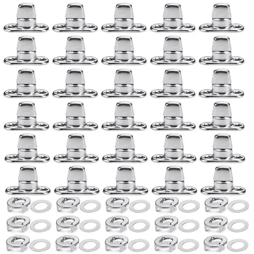 30 Sets Twist Lock Fasteners, Marine Grade Quarter Turn Fasteners, Rustproof Zinc Alloy Turn Button Eyelet and Stud for Securing Marine Canvas, Silver