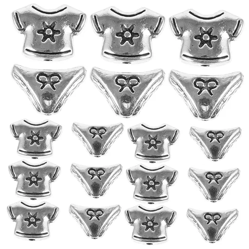20 Set Alloy Clothes Beads Hair Rope Necklace Jewlery Bangle Charm Pendants Bracelet Spacer Charms Spacer Beads for Crafts