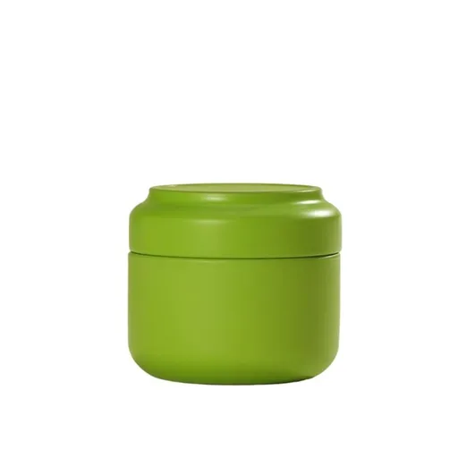 Round Metal Tea Caddy with Secure Lid for Loose Leaf Tea, Coffee, Sweets and Small Dry Goods, Compact Kitchen Storage Tin, Green