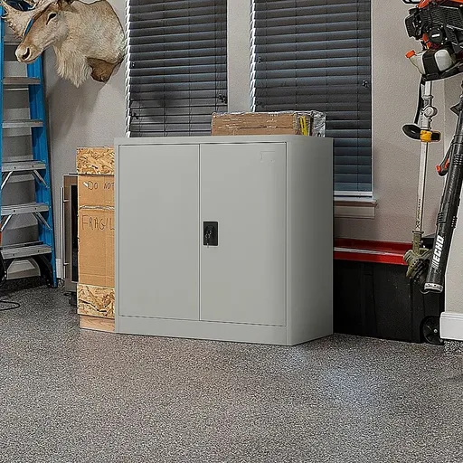 Two-Door Metal Locker – Grey without Legs