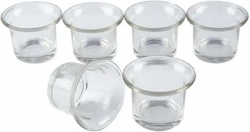 Clear Chunky Glass Lip Votive Candle Holders Tealight Votive Cups for Wedding Proposal, Spa, Aromatherapy, Meditation, 6 Counts by Shxstore Clear
