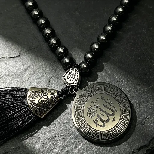 Black Obsidian Beads Tassels Keychain Car Decor