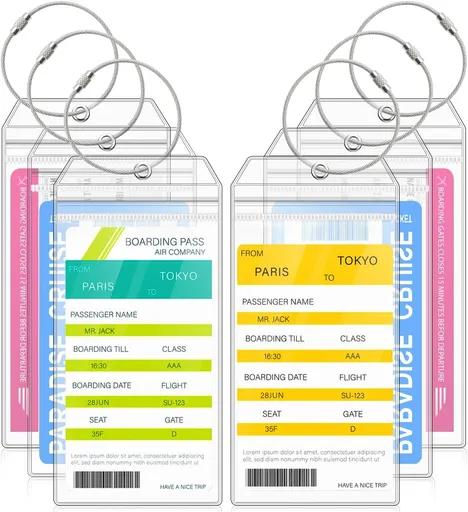 Cruise Luggage Tags, 6 Pack Cruise Luggage Tag Holder for Royal Caribbean, Celebrity Cruise Essentials, Carnival, NCL, Princess, MSC Cruise Ships Essentials