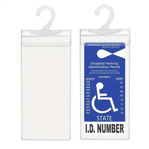 Handicap Parking Placard Holder, Ultra Transparent Disabled Permit Protective Cover with Large Hanger (Set of 10)（Excluding cards）