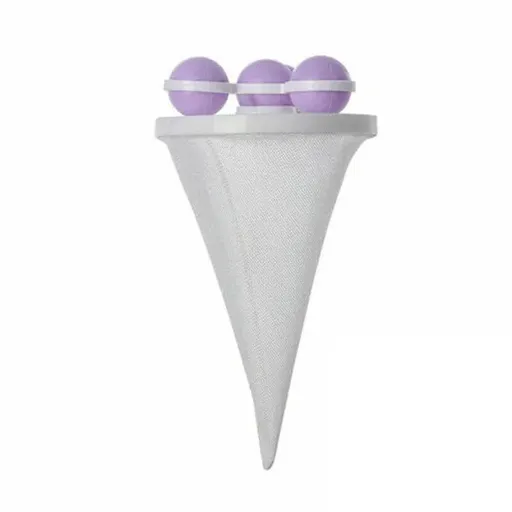 2 Pcs Reusable Hair Lint Catcher Removal Net Bag Wash Machine Float Filter - Purple