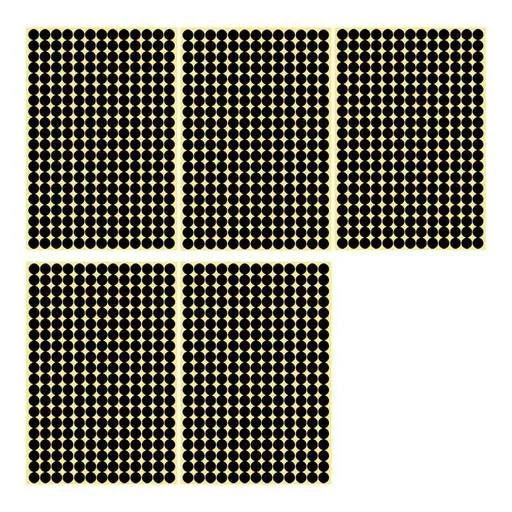 8/13/25/50mm Colour Sticker Dots Adhesive Round Labels Circular Scrapbooking Black - 8mm 260 Dots - 5 Sheets