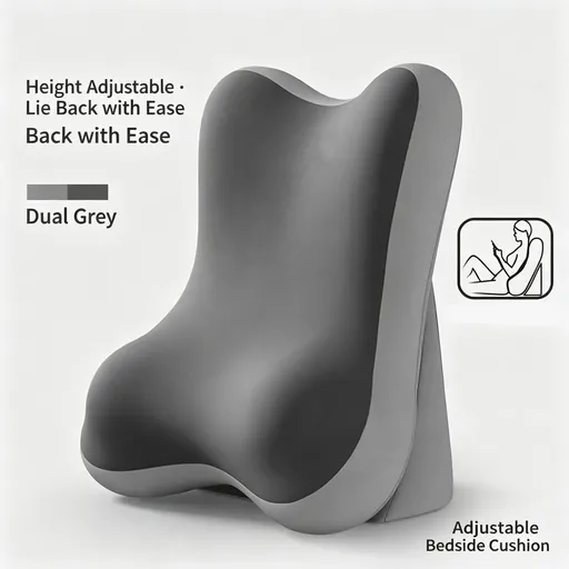 Multifunctional Split Back Rest Cushion Bed Sofa Reading Pillow Neck Lumbar Support Double Grey Color Block Standard Ideal Christmas Gift