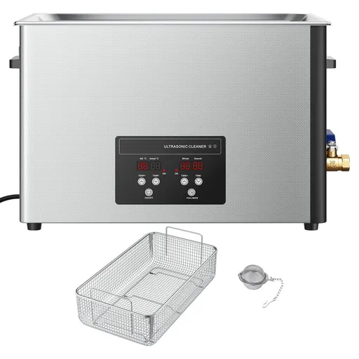 30L Ultrasonic Cleaner, Professional Ultrasonic Cleaner Machine with Cleaning Basket & Digital Display, 480W Stainless Steel 40kHz Industrial Cleaning Machine for Parts, Carburetors, Instruments