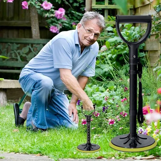 Mobility Aid Tool 5 Height Adjustable Stand Assist Device, Elderly Lift Support for Rising with 7 Inch Non-Slip Base, Indoor Outdoor Garden Work, 16.5-20.4 Inches