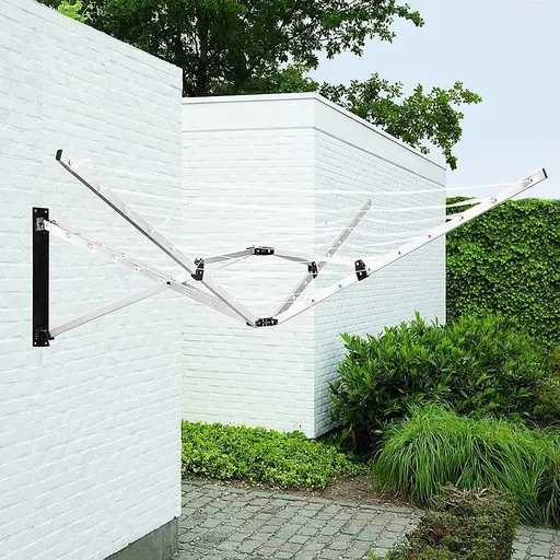 24m Folding Dryer for Laundry and Washing Wall Mounted 5 Arm Clothes Airer Space Saving Design