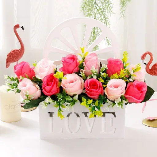 Artificial Sunflowers Wall Hanging Flowers Simulation Flower Basket Living Room - Multi-color - Size 15