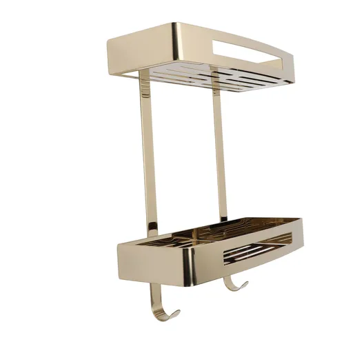 Bathroom Floating Shelves 304 Stainless Steel 2 Tier Wall Mounted Over Toilet Bathroom Shelves Shower Organizers