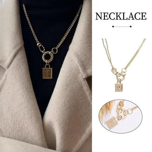 Vintage Gold Necklace Elegant Jewelry Women Classic Beauty Statement Piece