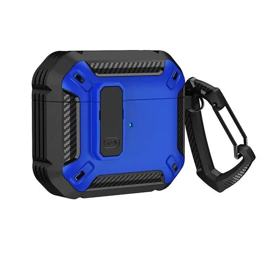For Apple AirPods pro and pro2 Case Armor Earphone Heavy Duty Shockproof Cover - Black&Blue For Airpods Pro