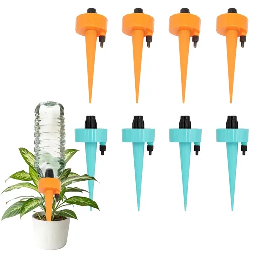 Self-Watering Spikes 8 Pack Adjustable Flow Control Plastic for Indoor and Outdoor Plants