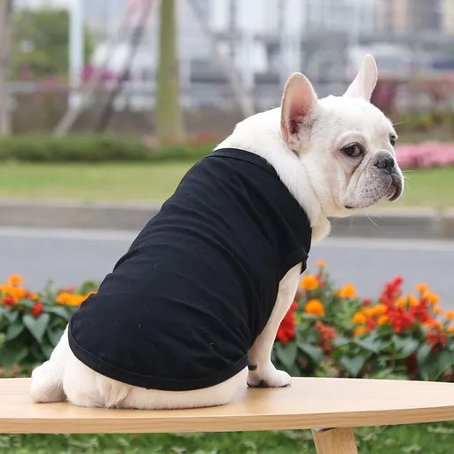 Cotton Pet Vest Dog Cat Clothing Small Large Pure cotton vest pure black 2XL bust 55 back length 42cm