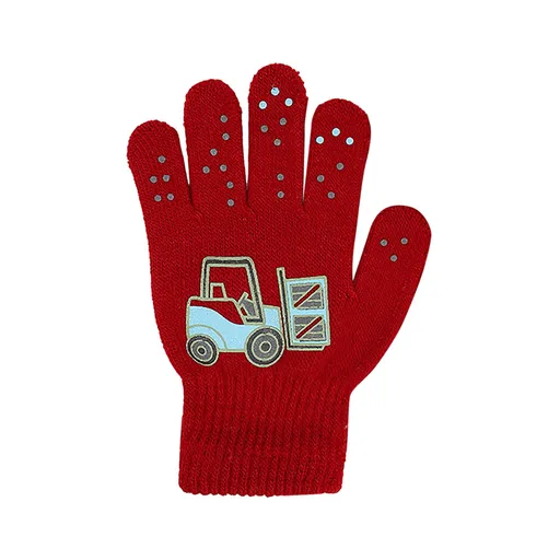 Kids Waterproof Winter Snow Gloves, Thick Stretchy Warm Gloves for Boys and Girls for Outdoor Play in Cold Weather, Red, 5-12 Years