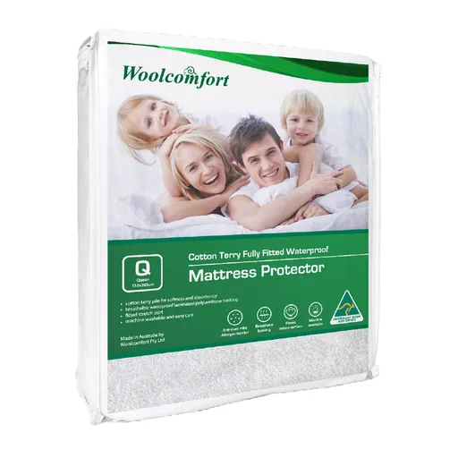 Mattress Protector Fully Fitted Waterproof Queen Size Cotton Terry