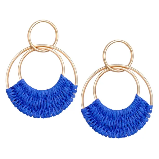 Earrings for Women Girls Fun Boho Summer Beach Earrings Lightweight Handmade Straw Wicker Rattan Dangle Earrings