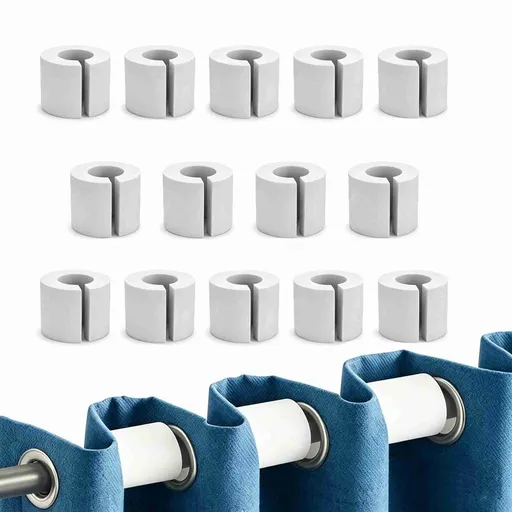 14 Pack Curtain Gap Spacers, 3.35 Inch (85mm) EVA Foam Curtain Separators for Curtain Rod, Light Blocking Curtain Clips to Eliminate Light Leakage, Keep Blackout Curtains Closed Tight, White