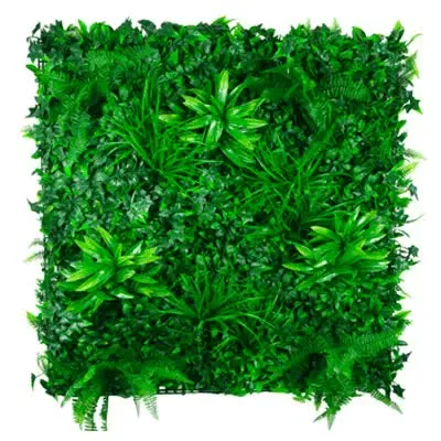 Artificial Green Wall Panel UV Resistant 25cm x 25cm Green Tropics