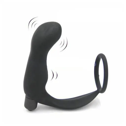 House Of Dasein Anal Vibrator Cock Ring Testicle Male Prostate Massager - Black - Model H