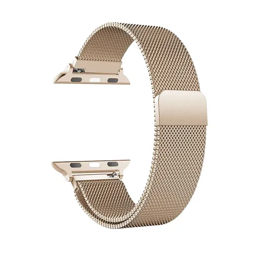 Milanese Watch Band Compatible with Apple Watch Ultra 2 3 Series 11 10 9 8 7 6 5 3 SE Champagne, 42mm 44mm 45mm 46mm 49mm