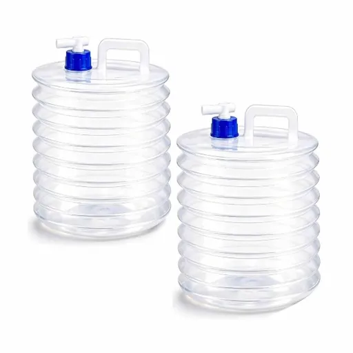 Collapsible Water Container With Spigot, 2PCS 3L Large-Capacity Collapsible Water Bucket With Handle, Portable Folding Bucket Bottle For Travel, Camping, Emergency & Car Storage