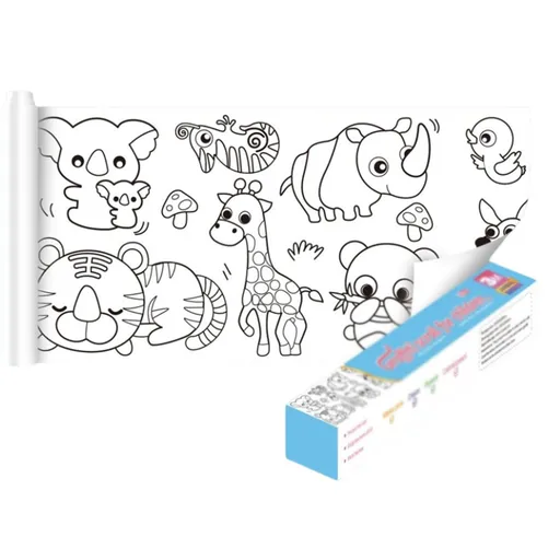 Art Coloring Roll, Art Coloring Paper, Art for Kids, Art Oversized Coloring Roll (Animal World,Without Pen)