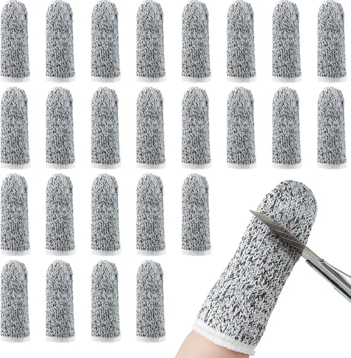 20 Pieces Cut Resistant Finger Cots Protection Reusable Finger Thumb Protector Gloves for Kitchen Sculpture Work (2.2 Inch)