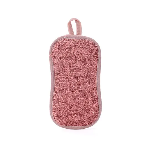 2 Pack Durable Scrub Scouring Sponge, Non-Scratch Microfiber Sponge Along with Heavy Duty Scouring Power, Effortless Cleaning