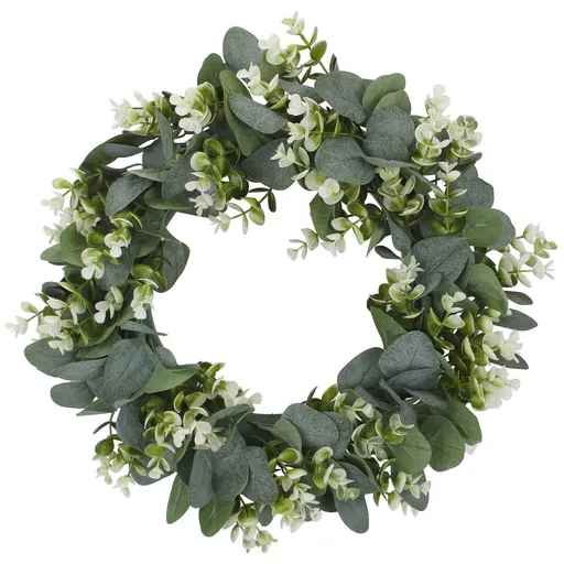 Green Leaf Wreath Spring Outdoor Decoration Ornaments for Front Door Wall Window Party Home Office St Patricks Day Easter Decor