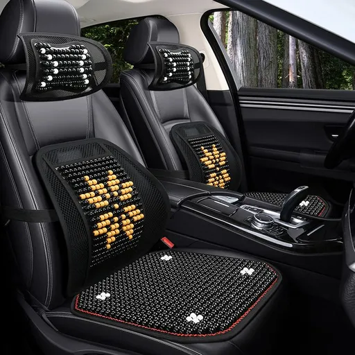 Yi Nirui Wooden Beads Car Seat Cushion Maple leaf yellow piece