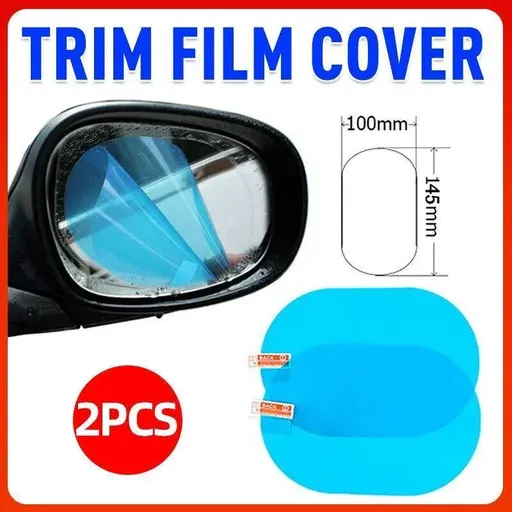 2Pcs Fog Anti-Glare Car Rearview Mirror Trim Film Cover Rainproof Accessories Au