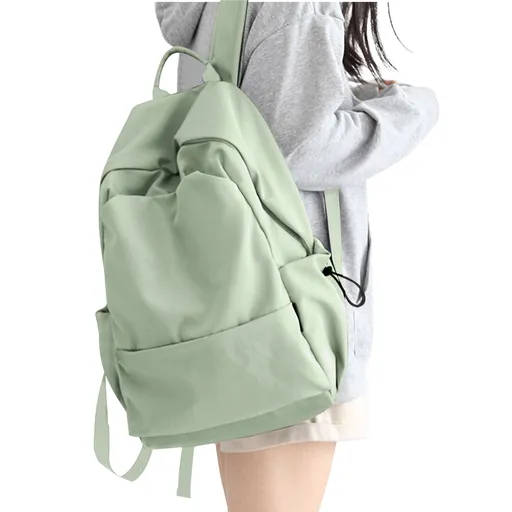 Unisex Lightweight Water-Resistant Backpack, Black Light Green