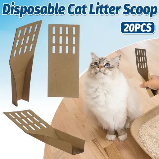 20pcs Disposable Cat Litter Scoop Biodegradable Excrement Shovel One Time Tool