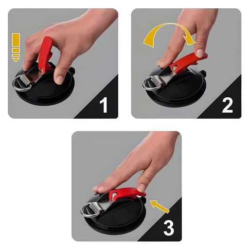 Heavy Duty Vacuum Suction Cup Anchor, 2 Pack Strong Suction Cups , Suction Anchors with Securing Hooks(Red/Black)