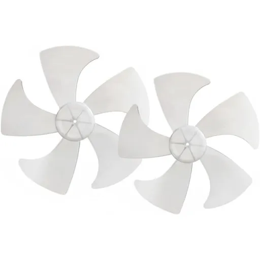 2-Pack Fan Blades Replacement, 14 Inch White Hard Plastic Fan Blades, Compatible with 300/350/400/450mm Standing Table Wall Fans with Fixed Motor Pin
