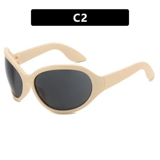 2 pcs Oversized Steampunk SunglassesIrregular Hip Hop Oversized Sunglasses For Women Sports Sun Glasses Men Vintage Shades