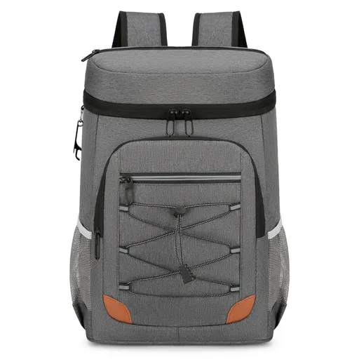 Dark Grey 5.55 Gallons Large Insulated Picnic Backpack with Multi Pockets & Leak-Proof Interior - Multifunctional Waterproof Thermal Lunch Bag for Camping, Hiking & Outdoor Travel