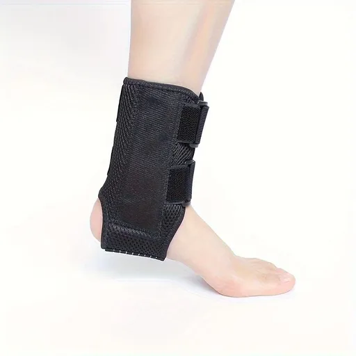 Ankle Brace with Compression Straps & Elastic Sleeve, Sports Support Protector with Firm Fit, Comfortable & Breathable for Fitness 1pc Black