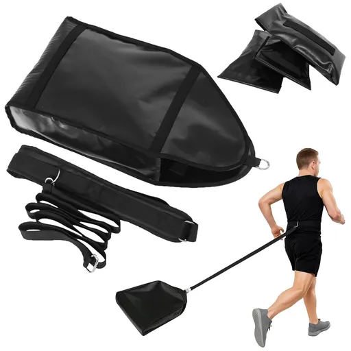 Adjustable Weight Sled Trainer Set, PVC Sandbag Sled Trainer with 3 Weight Sandbags & Waist Belt, Resistance Sled Trainer, Running Sled Trainer for Strength, Agility, Explosive Power