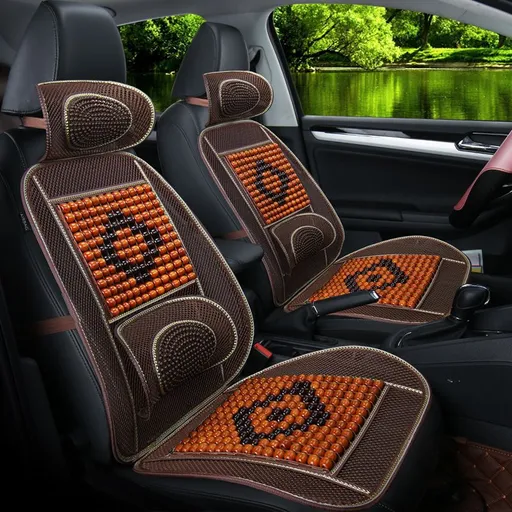 Yi Nirui Bamboo Car Seat Cushion Breathable Cooling Luxury wooden beads yellow with waist