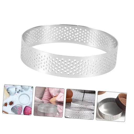 Circle Hole Style Tart Ring Stainless Steel Tart Rings Stainless Cake Ring Round Tarts Rings Baking Gadget Non-stick Baking Tool