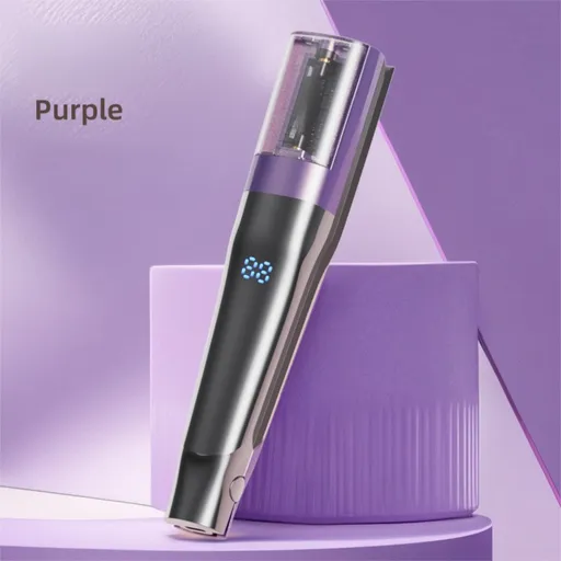 2 in 1 Purple Mini Split End Hair Trimmer and Straightening Comb - Cordless USB Rechargeable Hair Cut Remover Tool with Removable Blade for Easy Hair Smoothing Without Reducing Overall Length